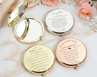 Personalized Compact Mirror, Mother of the Bride Gift, Mother in law gift,Gift for Mom From Daughter, Mother of Groom Gift, Wedding Gift