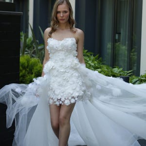Detachable Overskirt, Removable Bride Train, Overlay Wedding Skirt, Bridal Overlay Skirt, 3D Bridal Overskirt, Detachable Wedding Train