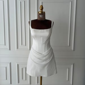 second dress for wedding reception short Dress, Bride, Mini Wedding Dress, Bridal Shower Dress, After Party Dress, Elopement Dress,Rehearsal Dinner M / Off Made with high Wedding Dress Mini, After Party