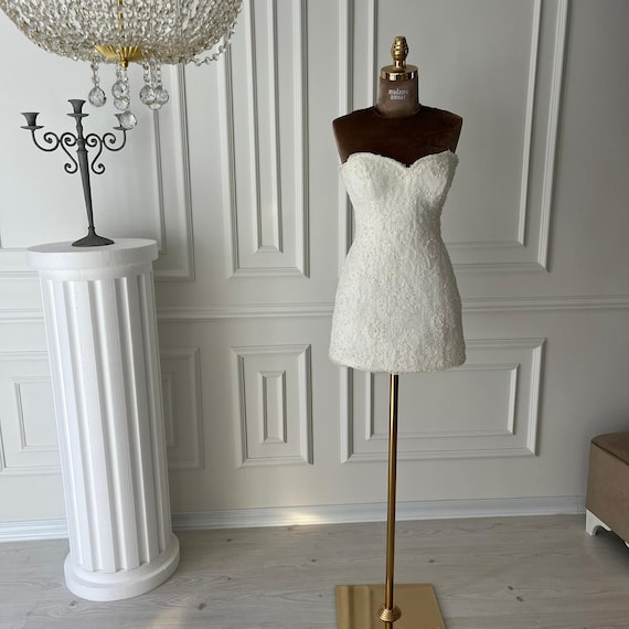 Wedding Dress Mini, After Party Wedding Dress, Second Look Dress, Reception Dress, White Wedding Dress,Bridal Mini Dress,Corset Bridal Dress