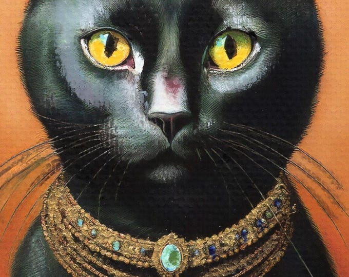 Jeweled Black Cat