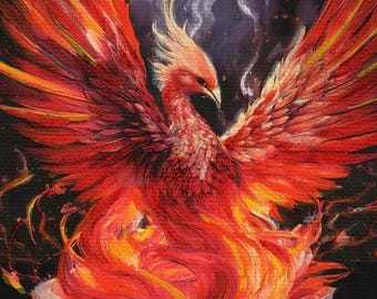 Phoenix In Teacup ACEO