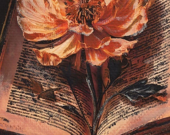 Vintage Book Bloom ACEO