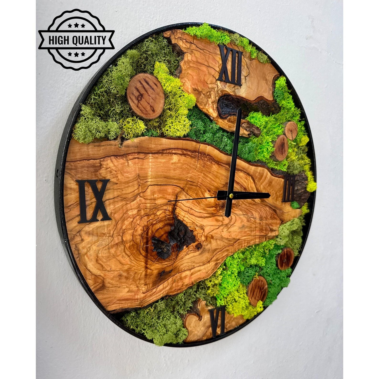 Handmade Moss Wall Clock – Natural and Rustic Eco-friendly Decor ...