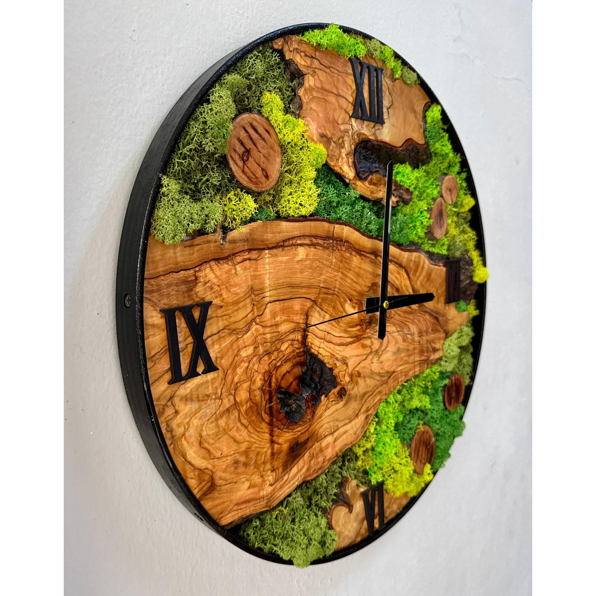 Handmade Moss Wall Clock – Natural and Rustic Eco-friendly Decor ...