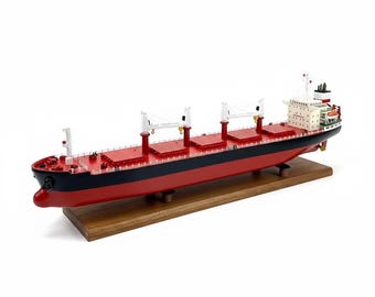 Handcrafted Bulk Carrier Ship Model: Nautical Maritime Decor (56cm)