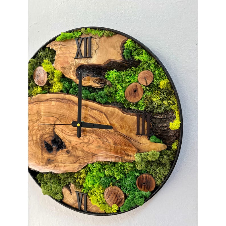 Handmade Moss Wall Clock – Natural and Rustic Eco-friendly Decor ...