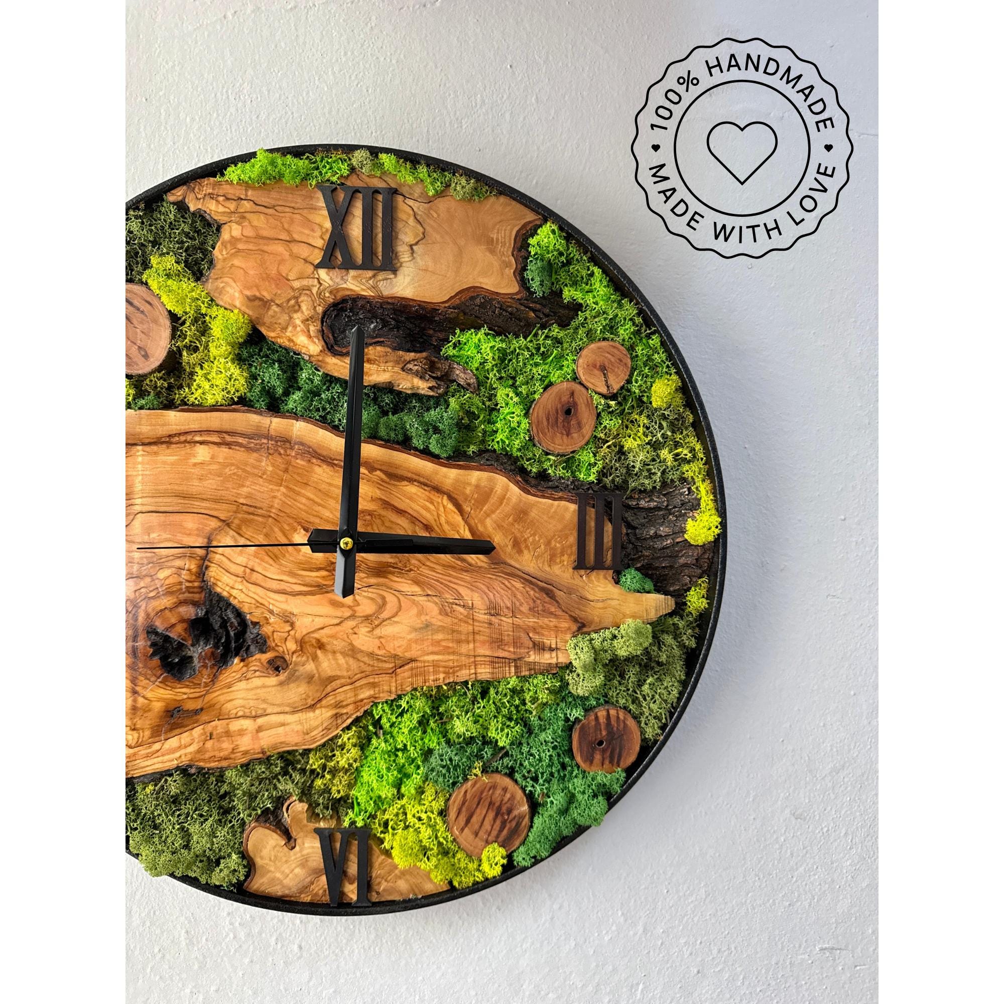 Picture of Handmade Moss Wall Clock - Natural and Rustic Eco-friendly Decor ...