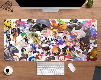 Splatoon Desk Mat | Inklings Mouse Pad | Large Desk Pad | Gaming Desk Decor