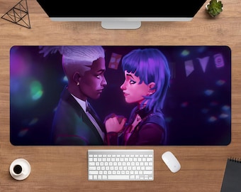 Jinx and Ekko Desk Mat | Arcane Mouse Pad | Large Desk Pad | TV Show Desk Decor