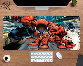 The Amazing Spider-Man Comic Desk Mat | Spider-Man Mouse Pad | Large Desk Pad | Anime Desk Decor