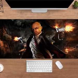 Hitman spel skrivbordsmatta | Agent47 musmatta | Stor skrivbordsmatta | Spel skrivbordsdekor
