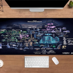 Hollow Knight マップデスクマット | Hallownest マウスパッド | 大型デスクパッド | ゲーミングデスクデコレーション