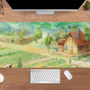 Stardew Valley skrivbordsmatta | Pelican Town musmatta | Stor skrivbordsmatta | Spelbordsdekor
