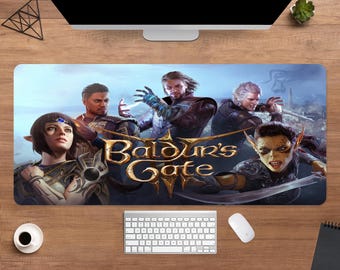 Baldur's Gate Desk Mat | Forgotten Realms Mouse Pad | Large Desk Pad | Gaming Desk Decor
