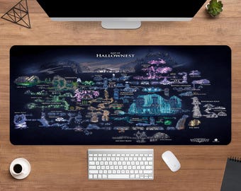 Hollow Knight Map Desk Mat | Hallownest Mouse Pad | Large Desk Pad | Gaming Desk Decor
