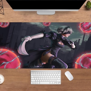 NieR Automata Desk Mat | NieR Automata 2B Mouse Pad | Large Desk Pad | Gaming Desk Decor