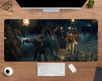 Bloodborne Desk Mat |  Father Gascoigne Mouse Pad | Large Desk Pad | Gaming Desk Decor