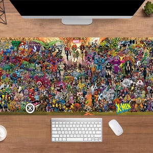 Marvel Characters Desk Mat | X-Men Mouse Pad | Large Desk Pad | Movie Desk Decor