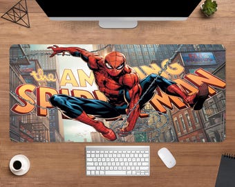 The Amazing Spider-Man Comic Desk Mat | Spider-Man Mouse Pad | Large Desk Pad | Anime Desk Decor