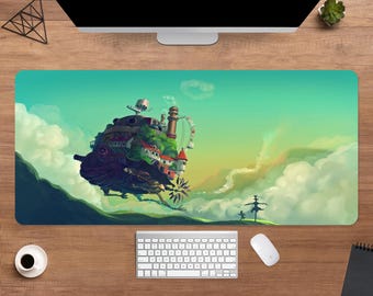 Howl's Moving Castle Desk Mat | Howl's Moving Castle Mouse Pad | Large Desk Pad | Movie Desk Decor