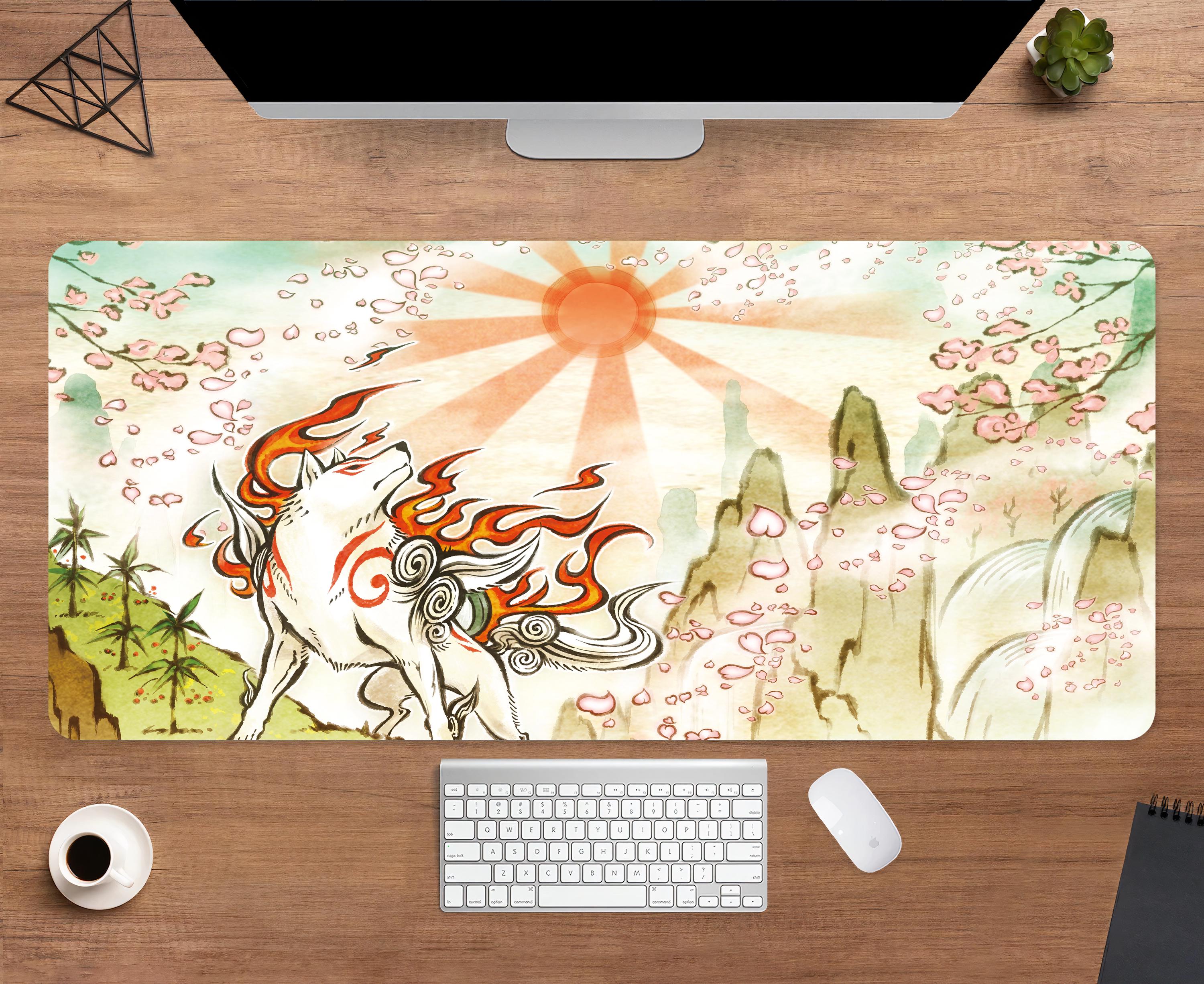 Okami Desk Mat | Amaterasu Mouse Pad | Large Desk Pad | Gaming