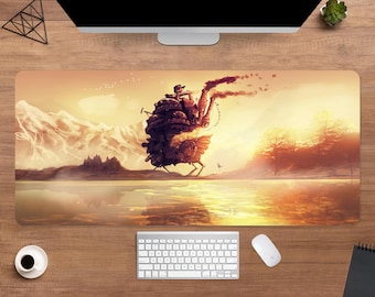 Howl's Moving Castle Desk Mat | Howl's Moving Castle Mouse Pad | Large Desk Pad | Movie Desk Decor