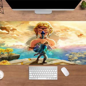 The Legend of Zelda Desk Mat | Breath of the Wild Mouse Pad | Large Desk Pad | Gaming Desk Decor