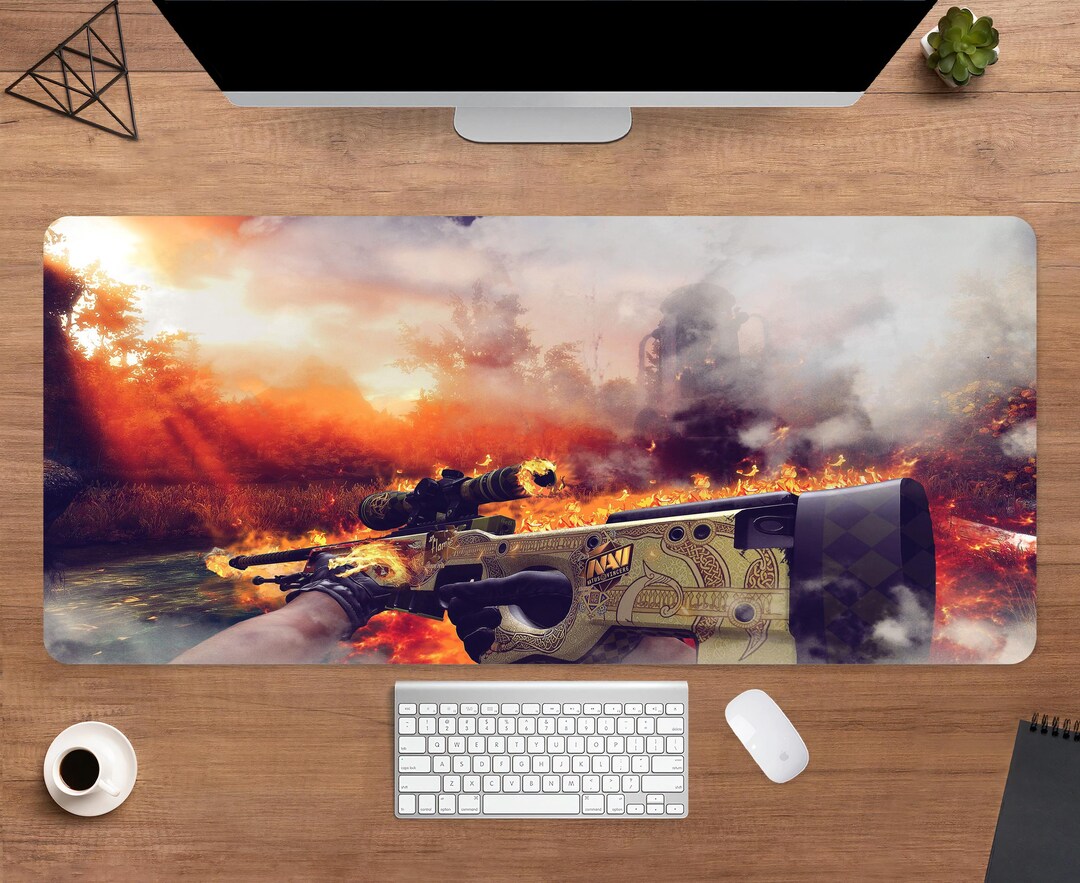 Counter Strike Desk Mat | CS AWP Sniper Mouse Pad | Large Desk Pad ...