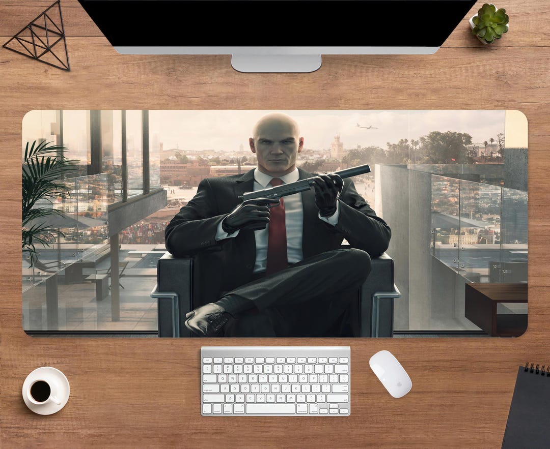 Hitman Game Desk Mat | Agent47 Mouse Pad | Large Desk Pad | Gaming Desk ...