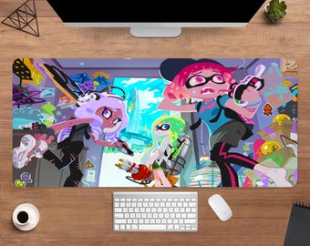Splatoon Desk Mat | Inklings Mouse Pad | Large Desk Pad | Gaming Desk Decor