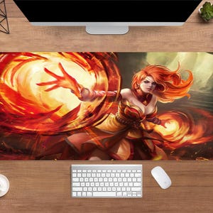 Dota 2 Desk Mat | Lina Mouse Pad | Large Desk Pad | Gaming Desk Decor