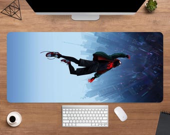 Spider-Man: Into the Spider-Verse Desk Mat | Miles Morales Mouse Pad | Large Desk Pad | Anime Desk Decor