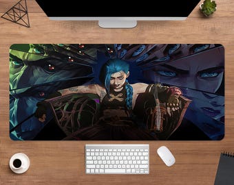 Arcane Desk Mat | Jinx Mouse Pad | Large Desk Pad | TV Show Desk Decor