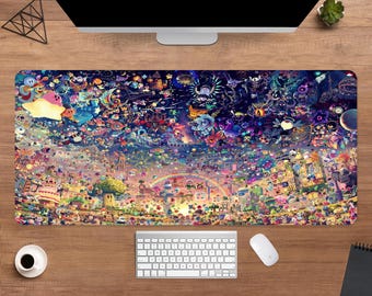 Kirby Universe Desk Mat | Gaming Characters Mouse Pad | Large Desk Pad | Gaming Desk Decor