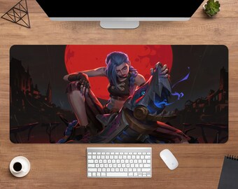 Arcane Schreibtischmatte | Jinx Maus Pad | GROSSE Schreibtischunterlage | TV-Show Schreibtisch Dekor