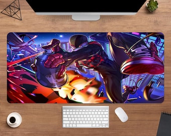 Spider-Man: Into the Spider-Verse Desk Mat | Miles Morales Mouse Pad | Large Desk Pad | Anime Desk Decor