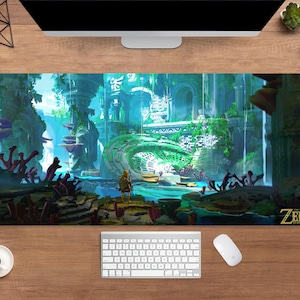 The Legend of Zelda Desk Mat | Breath of the Wild Mouse Pad | Large Desk Pad | Gaming Desk Decor