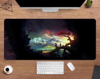 Fantasy Mountain Landscape Desk Mat | Fantasy World Mouse Pad | Large Desk Pad | Gamer Desk Decor