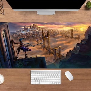 Arcane Desk Mat | Jinx Mouse Pad | Large Desk Pad | TV Show Desk Decor