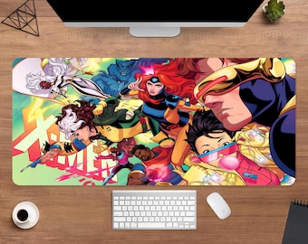X-Men Universe Desk Mat | Marvel Characters Mouse Pad | Large Desk Pad | Movie Desk Decor