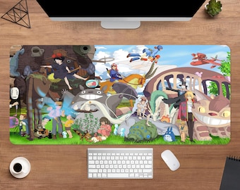 Studio Ghibli Characters-bureaumat | Miyazaki-anime-muismat | Groot bureaukussen | Filmbureaudecoratie