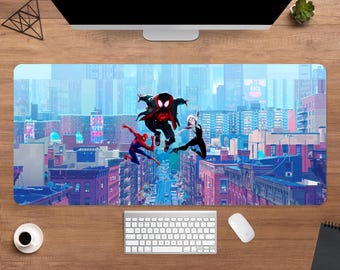 Spider-Man: Into the Spider-Verse Desk Mat | Miles Morales Mouse Pad | Large Desk Pad | Anime Desk Decor