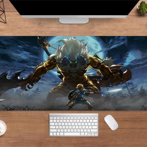 The Legend of Zelda Desk Mat | Breath of the Wild Mouse Pad | Large Desk Pad | Gaming Desk Decor