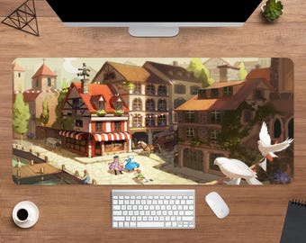 Howl's Moving Castle Desk Mat | Howl's Moving Castle Mouse Pad | Large Desk Pad | Movie Desk Decor