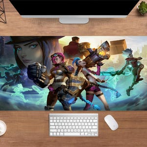 Arcane Desk Mat | Jinx Mouse Pad | Large Desk Pad | TV Show Desk Decor