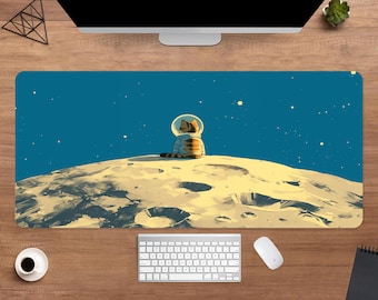 Podkładka na biurko z motywem kota astronauty Kawaii | Podkładka pod mysz z uroczym kotem | Duża podkładka na biurko | Dekoracja biurka z motywem gracza anime