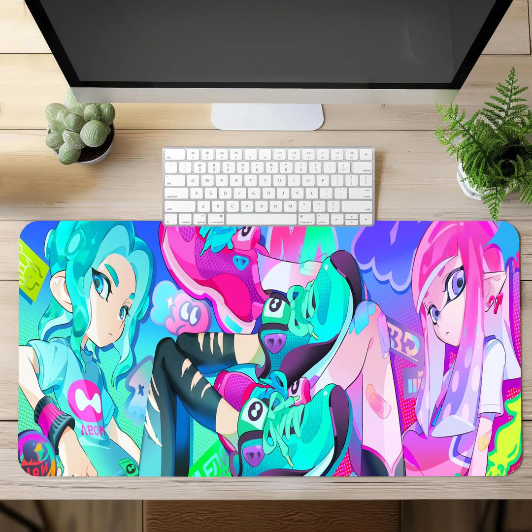 Splatoon Desk Mat | Inklings Mouse Pad | Large Desk Pad | Gaming Desk ...