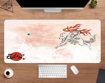 Okami Desk Mat | Amaterasu Mouse Pad | Large Desk Pad | Gaming Desk Decor