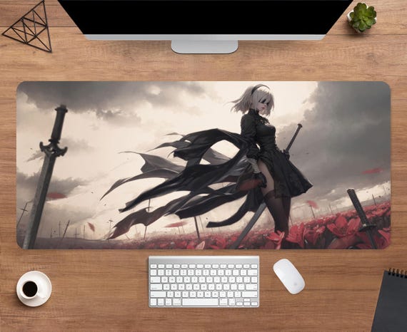 Nier Automata Desk Mat | Nier Automata 2B Mouse Pad | Large Desk
